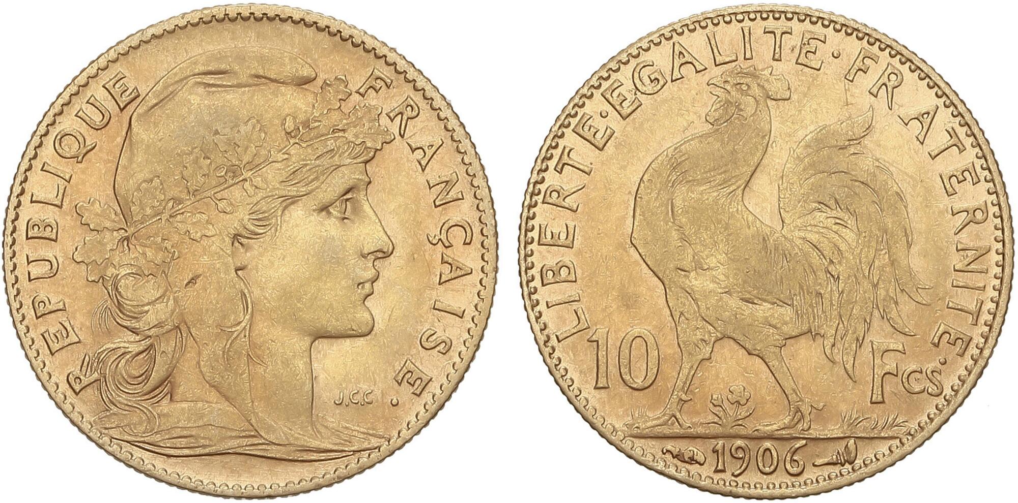 Francia, 10 Franchi 1906 BB+